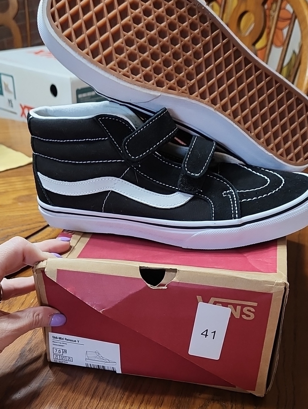 Vans Kids SK-8 Mid-Top Velcro Sneakers BNIB